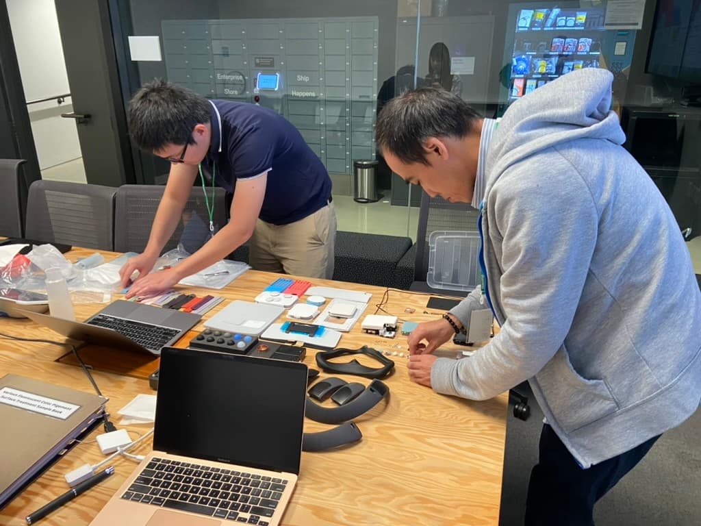 Sample table - prepared before client arrival